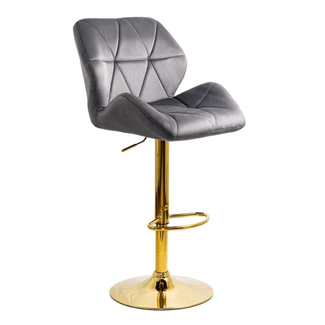 Scaun bar catifea cadru auriu reglabil ABS148 Diamond Ray GRI INCHIS