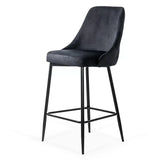Scaun bar catifea cadru metalic negru ABS143 Ontario