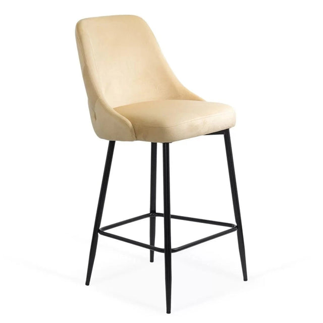 Scaun bar catifea cadru metalic negru ABS143 Ontario BEJ