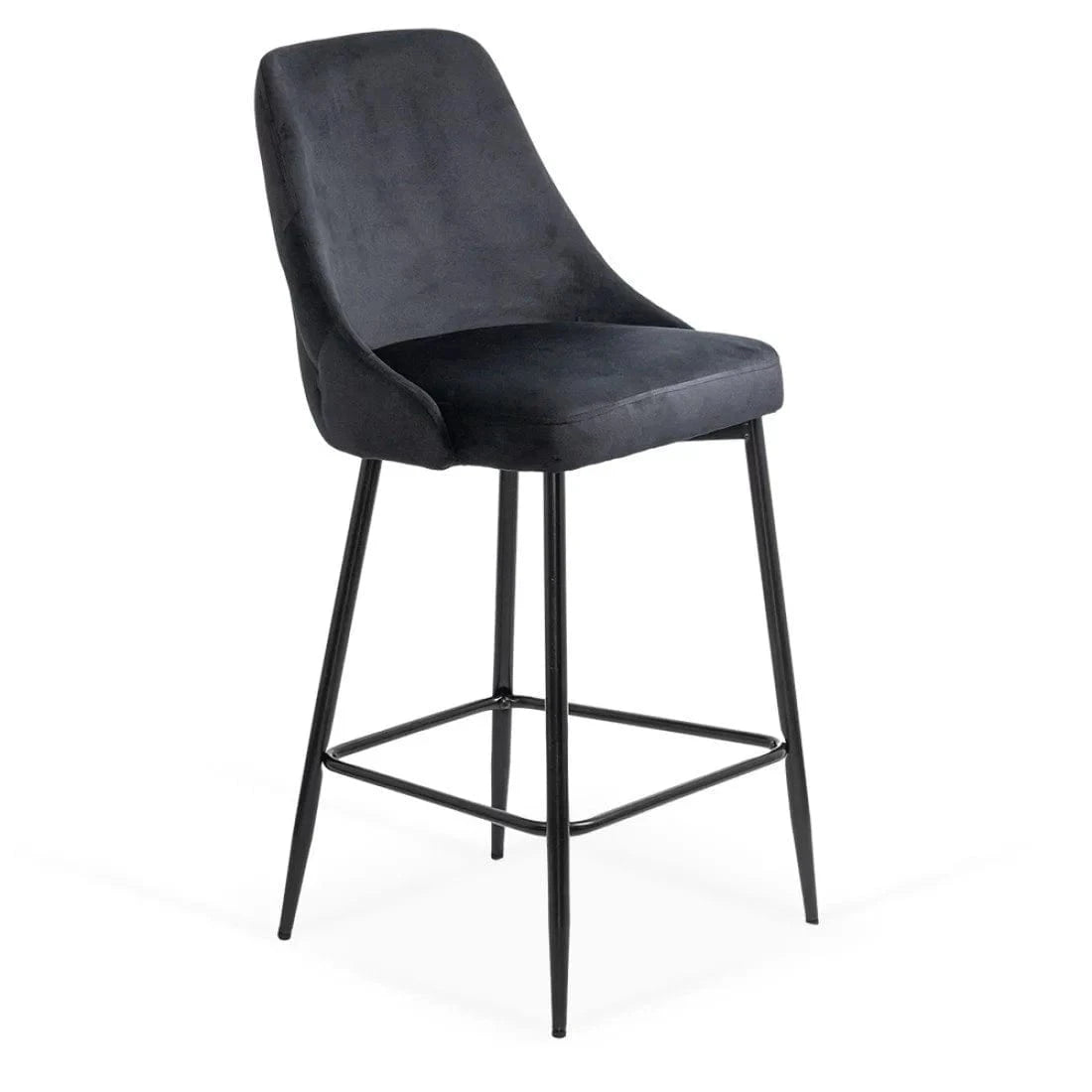 Scaun bar catifea cadru metalic negru ABS143 Ontario NEGRU