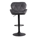 Scaun bar catifea cadru negru reglabil ABS149 Dark Diamond