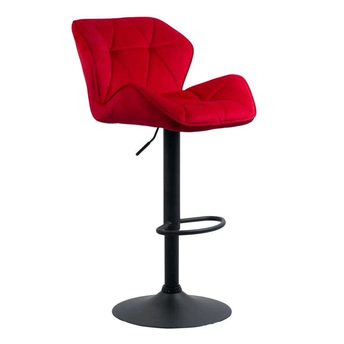 Scaun bar catifea cadru negru reglabil ABS149 Dark Diamond ROSU