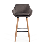Scaun bar catifea picioare lemn sezut lavabil ABS1271 Studio