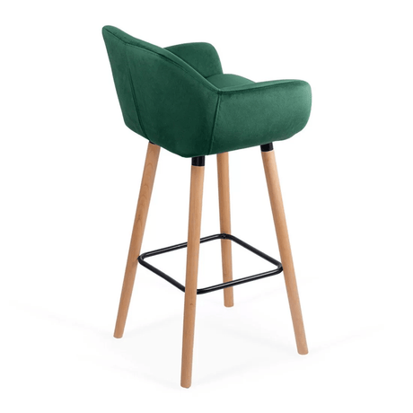 Scaun bar catifea picioare lemn sezut lavabil ABS1271 Studio