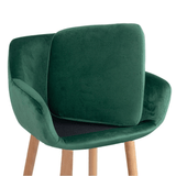 Scaun bar catifea picioare lemn sezut lavabil ABS1271 Studio