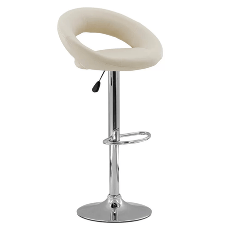 Scaun bar piele cadru cromat ajustabil ABS151 Chique CREM