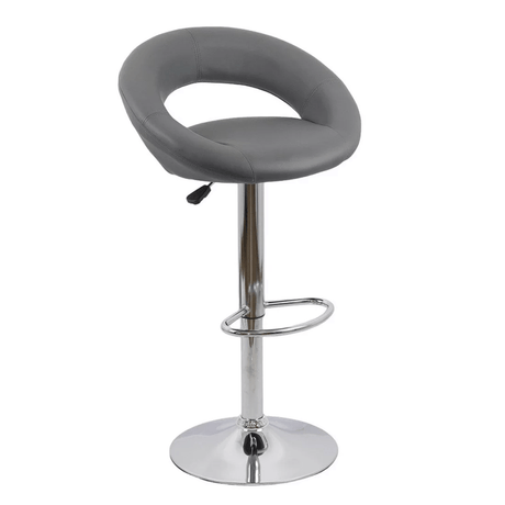Scaun bar piele cadru cromat ajustabil ABS151 Chique GRI INCHIS