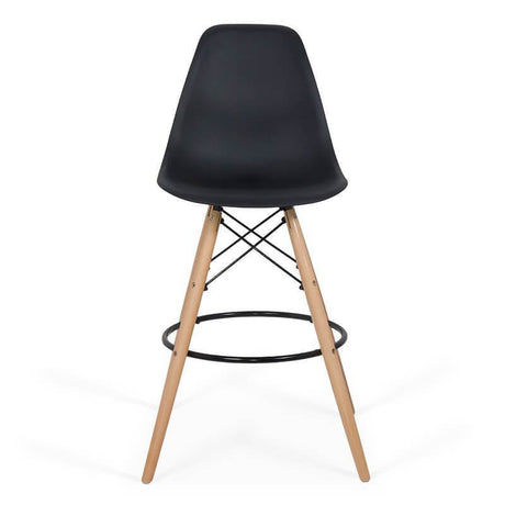 Scaun bar plastic picioare lemn ABS139 Scandinavian Leaf