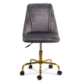 Scaun birou catifea cadru otel auriu reglabil OFF642 Lagoon