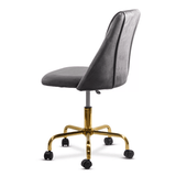 Scaun birou catifea cadru otel auriu reglabil OFF642 Lagoon