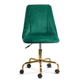 Scaun birou catifea cadru otel auriu reglabil OFF642 Lagoon