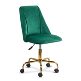 Scaun birou catifea cadru otel auriu reglabil OFF642 Lagoon VERDE INCHIS