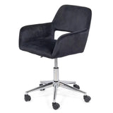 Scaun birou catifea cadru otel cromat reglabil OFF380 Retro