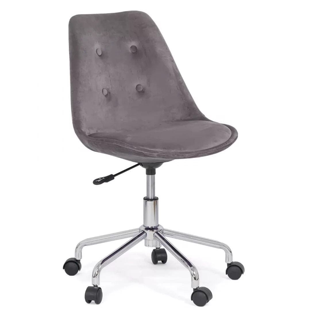 Scaun birou copii catifea cadru otel reglabil OFF333 Lofty GRI INCHIS