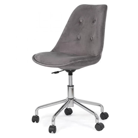 Scaun birou copii catifea cadru otel reglabil OFF333 Lofty GRI INCHIS