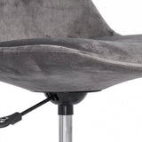 Scaun birou copii catifea cadru otel reglabil OFF333 Lofty GRI INCHIS