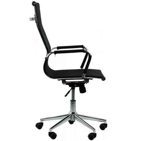 Scaun birou directorial plasa cadru otel cromat OFF803 Airsy NEGRU