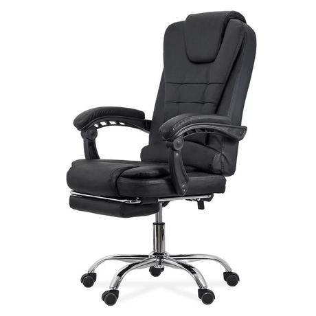 Scaun birou masaj extensibil piele 120 kg OFF418M Resto NEGRU