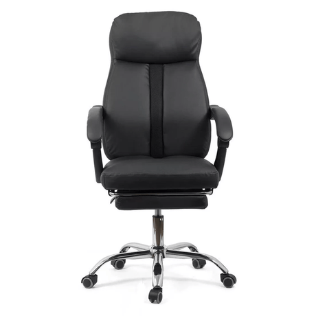 Scaun birou piele relaxare rabatabil OFF321 Activair NEGRU