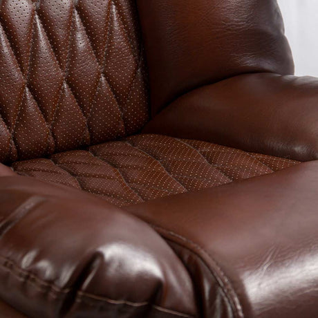 Scaun birou relaxare piele rabatabil cadru otel OFF340 Senat MARO INCHIS