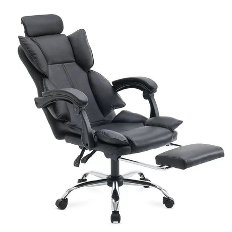 Scaun birou relaxare piele rabatabil cadru otel OFF4151 Oak