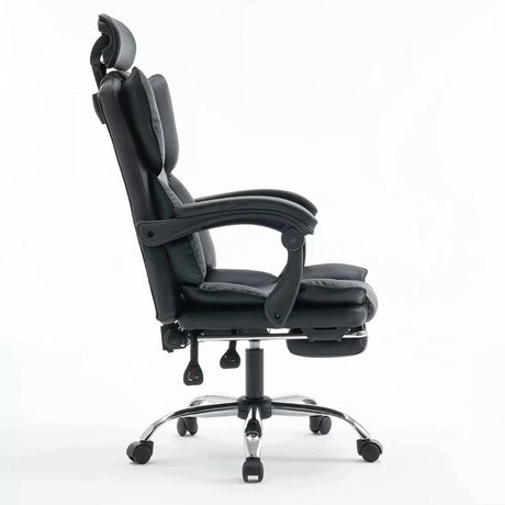 Scaun birou relaxare piele rabatabil cadru otel OFF4151 Oak