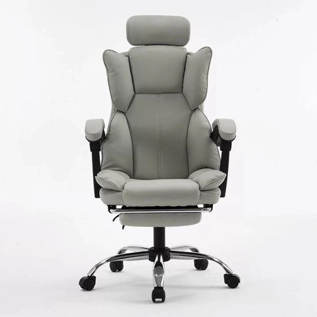 Scaun birou relaxare piele rabatabil cadru otel OFF4151 Oak