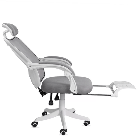 Scaun birou stofa rabatabil sistem reglaje lux OFF829 Shore GRI DESCHIS