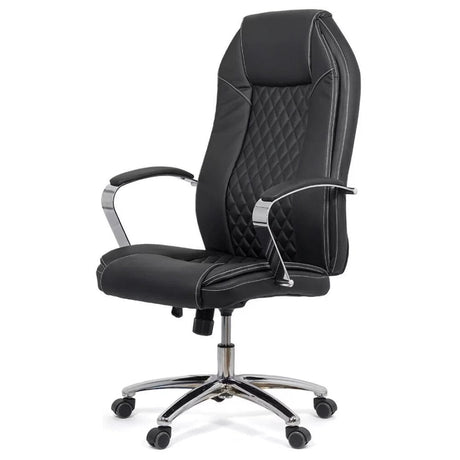 Scaun directorial piele cadru otel cromat 150kg OFF313 Foyer