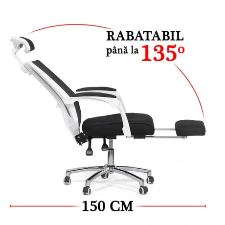 Scaun ergonomic relaxare stofa rabatabil OFF420 ProDynamix NEGRU
