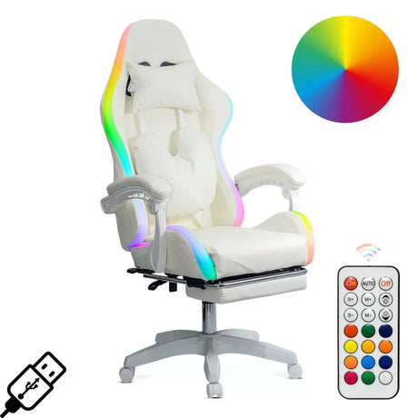 Scaun gaming multicolor piele rabatabil led RGB OFF298 Anime CREM