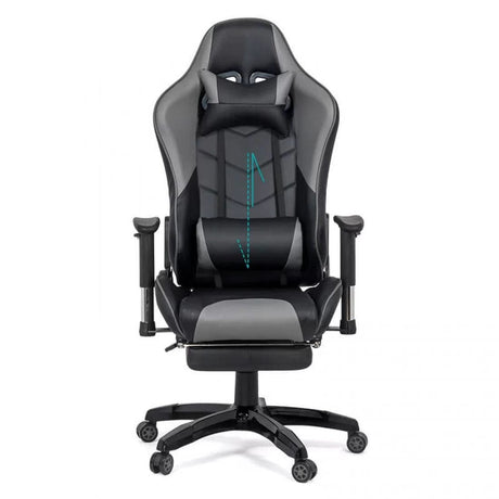 Scaun gaming piele brate reglabile perne relaxare OFF306 Jet