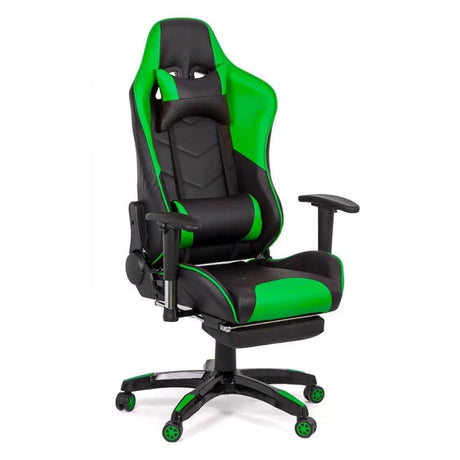 Scaun gaming piele brate reglabile perne relaxare OFF306 Jet VERDE DESCHIS