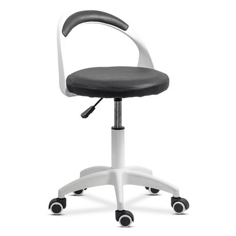 Scaun laborator piele mobil cadru reglabil OFF1021 Arris NEGRU