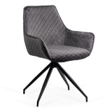 Scaun catifea rotativ cadru metalic negru BUC0223 Foster