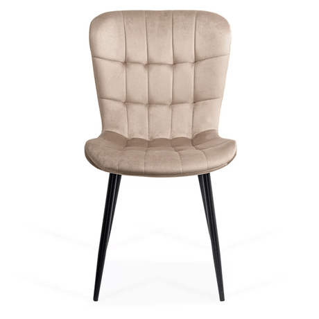 Scaun living catifea buretat cadru metalic negru BUC247 Azul