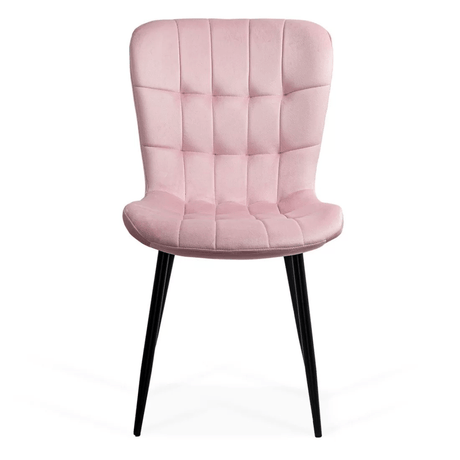 Scaun living catifea buretat cadru metalic negru BUC247 Azul