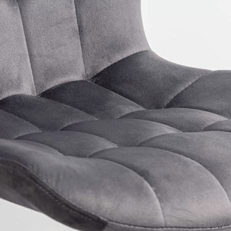 Scaun living catifea buretat cadru metalic negru BUC247 Azul