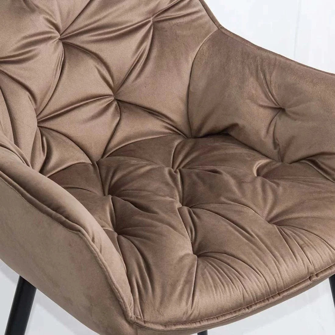 Scaun living catifea buretat cadru metalic negru BUC257 Ines