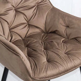 Scaun living catifea buretat cadru metalic negru BUC257 Ines