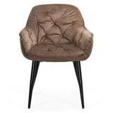 Scaun living catifea buretat cadru metalic negru BUC257 Ines