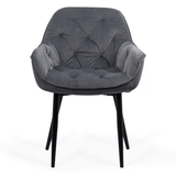 Scaun living catifea buretat cadru metalic negru BUC257 Ines