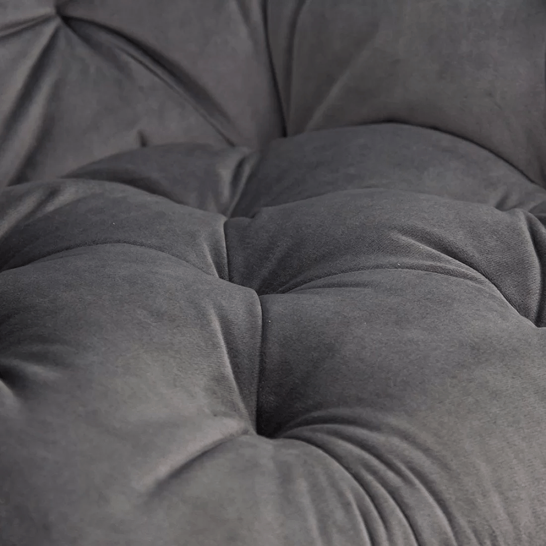 Scaun living catifea buretat cadru metalic negru BUC257 Ines