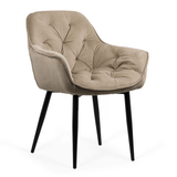 Scaun living catifea buretat cadru metalic negru BUC257 Ines BEJ