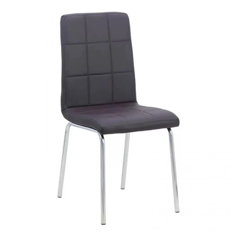 Scaun living piele buretat cadru otel cromat BUC230 Garden MARO INCHIS