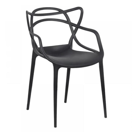 Scaun plastic terasa cadru fix stivuibil HRC599 Barex NEGRU