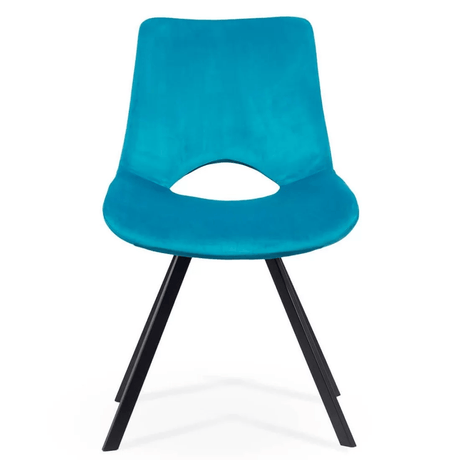 Scaune catifea turcoaz picioare piramidale BUC250 Emerald Loft