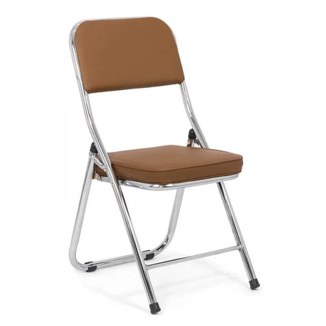 Scaun pliabil piele cadru cromat HRC607 Business Sense MARO INCHIS