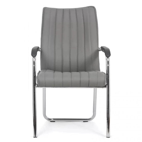 Scaun vizitatori piele cadru cromat fix HRC614 Oslo Stripes