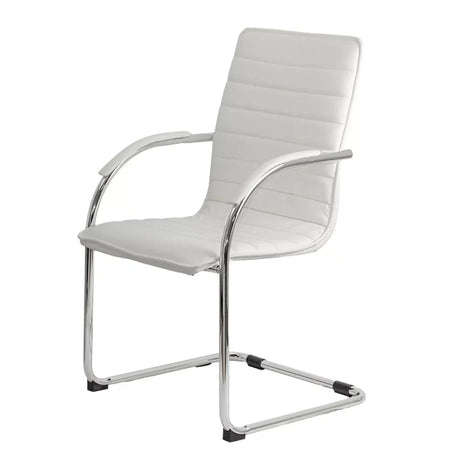 Scaun vizitatori piele cadru cromat fix OFF835 Bruxelles